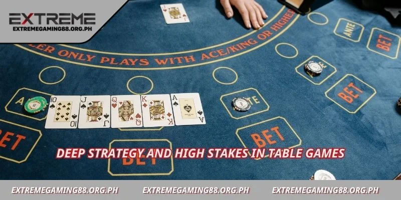 Deep strategy and high stakes in table games