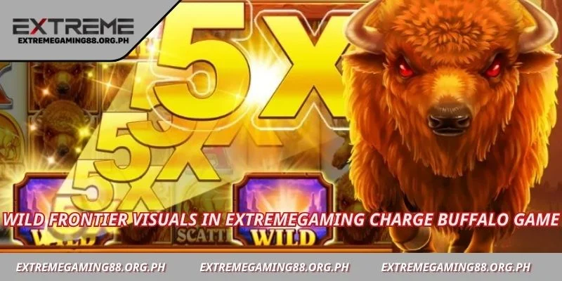 Wild frontier visuals in Extremegaming Charge Buffalo game