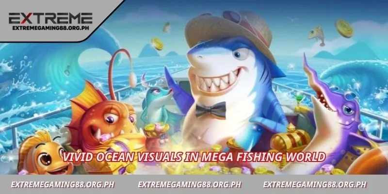 Vivid ocean visuals in Mega Fishing world