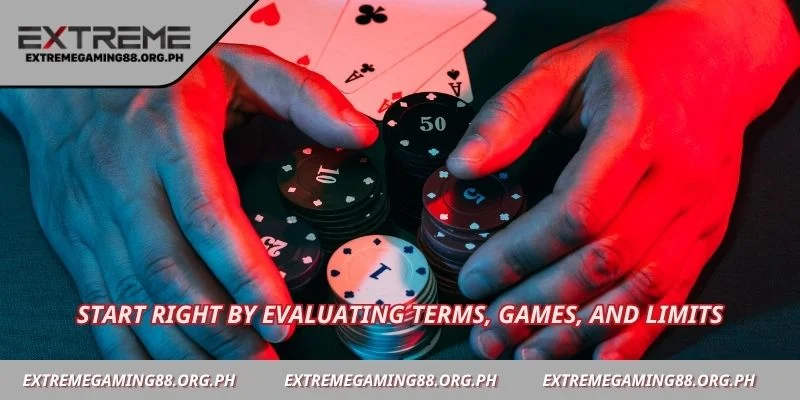 Start right by evaluating terms, games, and limits